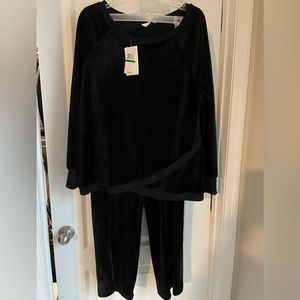 Cable and Gauge 2 piece velour athleisure lounge outfit sz XL
